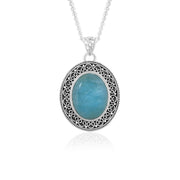 Natural Aquamarine Cabochon Pendant
